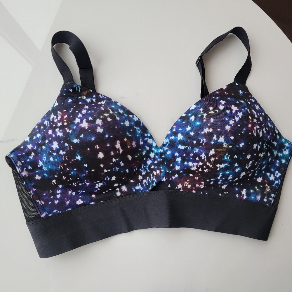 Spanx cosmic pattern bra size L - can be used as swim top!